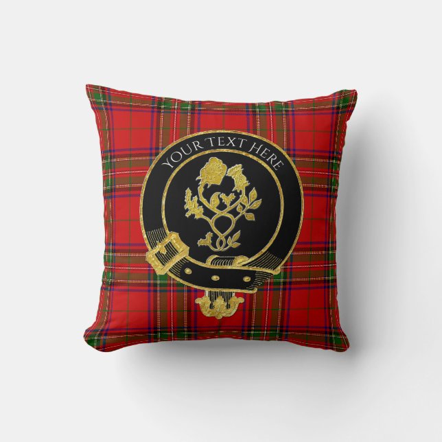 Scottish Clan Wappen Rose Thistle Tartan Kissen (Vorderseite)