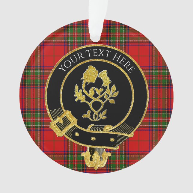 Scottish Clan Wappen Rose Thistle Tartan Ornament (Vorderseite)
