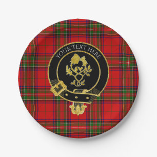 Scottish Clan Wappen Rose Thistle Tartan Pappteller