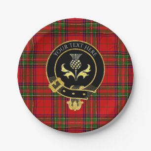 Scottish Clan Wappen Thistle Tartan Pappteller