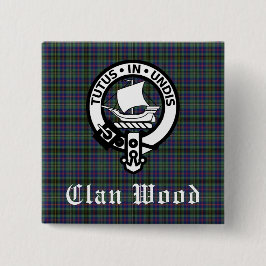 Scottish Clan Wood Wappen & Tartan Button