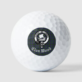 Scottish Clan Wood Wappen & Tartan Golfball
