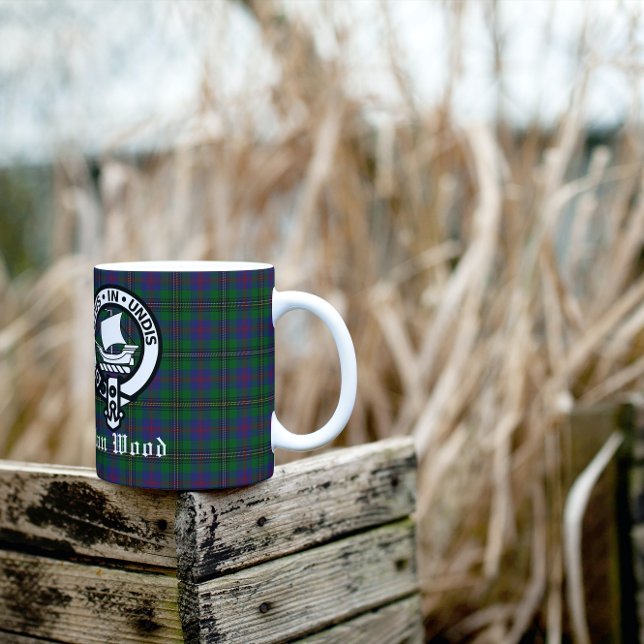 Scottish Clan Wood Wappen & Tartan Kaffeetasse (Von Creator hochgeladen)