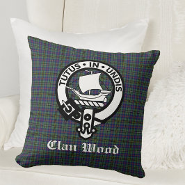 Scottish Clan Wood Wappen & Tartan Kissen