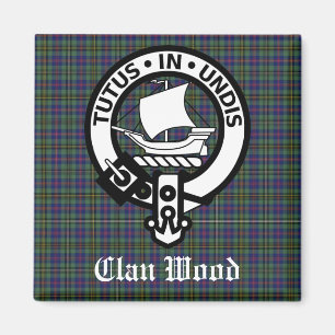 Scottish Clan Wood Wappen & Tartan Magnet