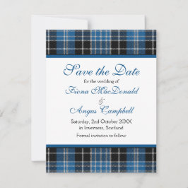 Scottish Clark Tartan Wedding Save the Date Card