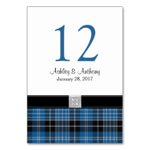 Scottish Clark Tartan Wedding Tischnummer