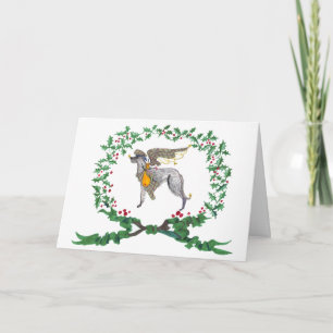 Scottish Deerhound Barking with JOY1 Feiertagskarte