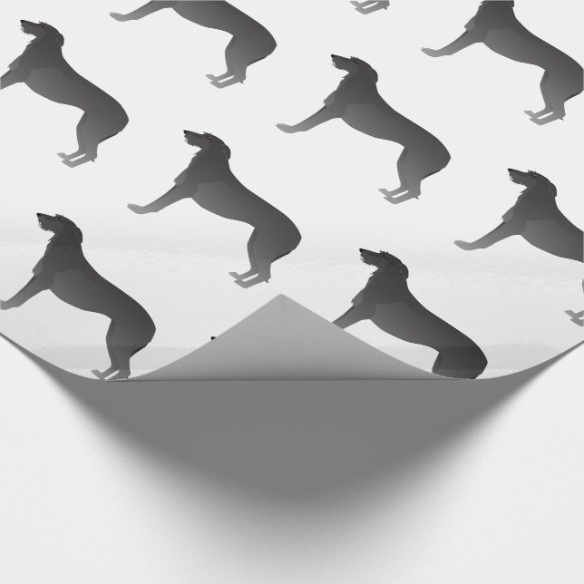 Scottish Deerhound Basic Dog Breed Silhouette Geschenkpapier (Ecke)
