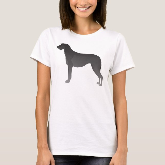 Scottish Deerhound Basic Dog Breed Silhouette T-Shirt (Vorderseite)