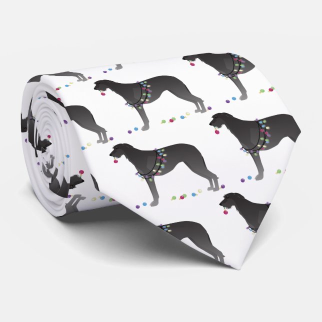 Scottish Deerhound Christmas Design Krawatte (Gerollt)