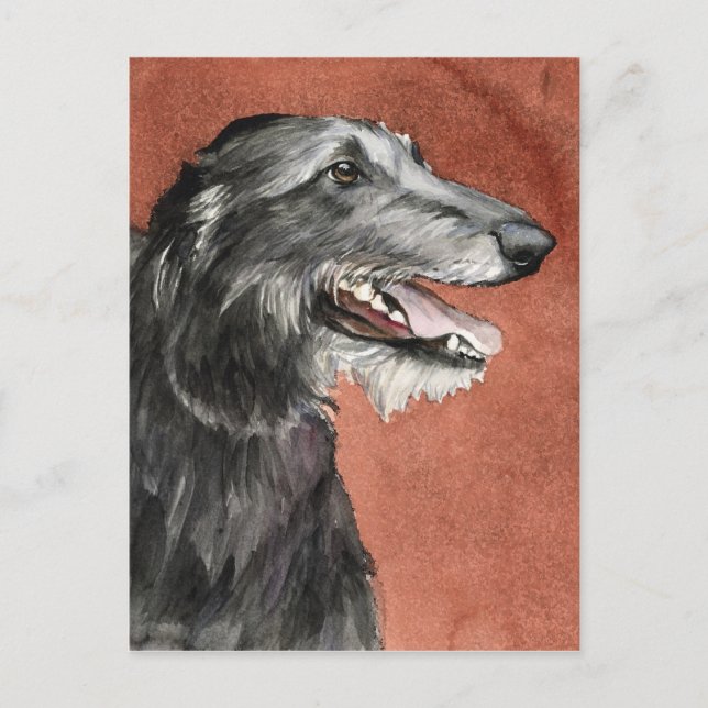 Scottish Deerhound Dog Art Postkarte (Vorderseite)