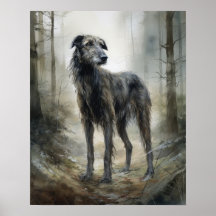 Scottish Deerhound Dog Art Print Poster