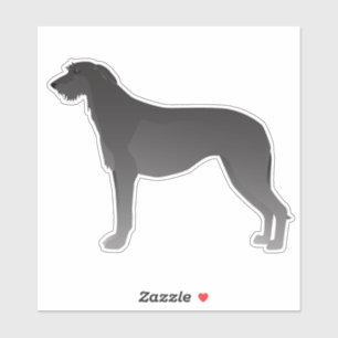 Scottish Deerhound Dog Breed Side View Silhouette Aufkleber