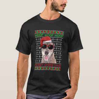 Scottish Deerhound Dog Funny Woof frohe Weihnachte T-Shirt