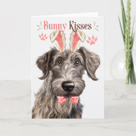 Scottish Deerhound Dog in Bunny Ears für Ostern Feiertagskarte