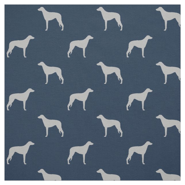 Scottish Deerhound Dog Silhouetten Gemustert Stoff (Muster)