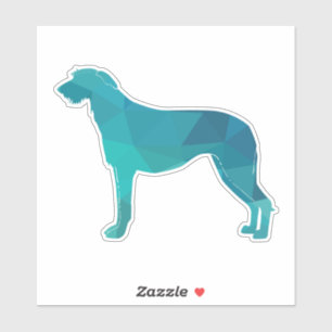 Scottish Deerhound Geometric Pattern Silhouette Aufkleber