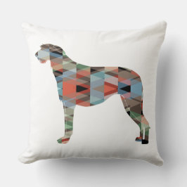 Scottish Deerhound Geometric Pattern Silhouette Kissen