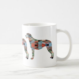 Scottish Deerhound Geometric Pattern Silhouette Tasse