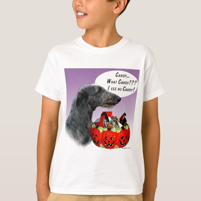 Scottish Deerhound Halloween Candy T-Shirt (Vorderseite)