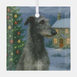 Scottish Deerhound Holiday Ornament Aus Glas