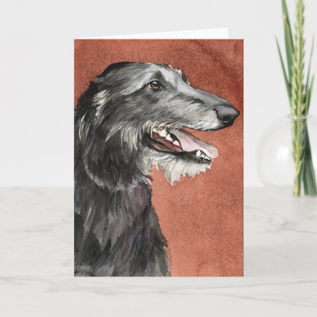 Scottish Deerhound Hundekunst-Gruß-Karte Karte (Vorderseite)