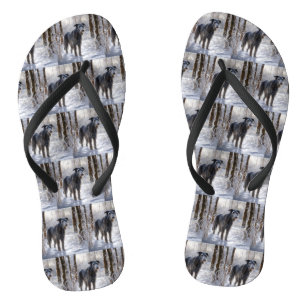 Scottish Deerhound Let It Snow Christmas Flip Flops