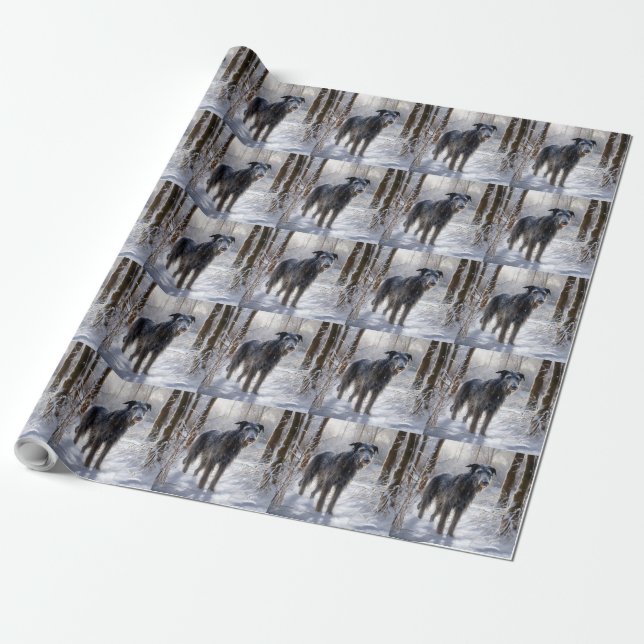 Scottish Deerhound Let It Snow Christmas Geschenkpapier (Ungerollt)