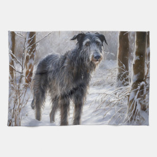 Scottish Deerhound Let It Snow Christmas Geschirrtuch