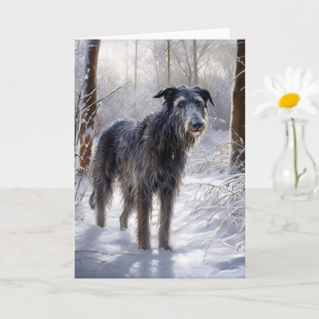 Scottish Deerhound Let It Snow Christmas Karte (Kleine Pflanze)