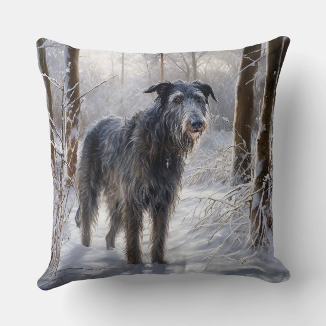 Scottish Deerhound Let It Snow Christmas Kissen (Rückseite)