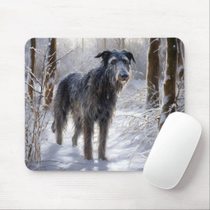 Scottish Deerhound Let It Snow Christmas Mousepad