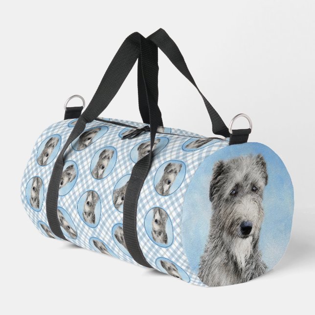 Scottish Deerhound Painting Gray Original Dog Art Duffle Bag (Linke Seite)