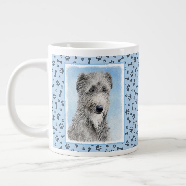 Scottish Deerhound Painting - Niedlich Original Do Jumbo-Tasse (Links)