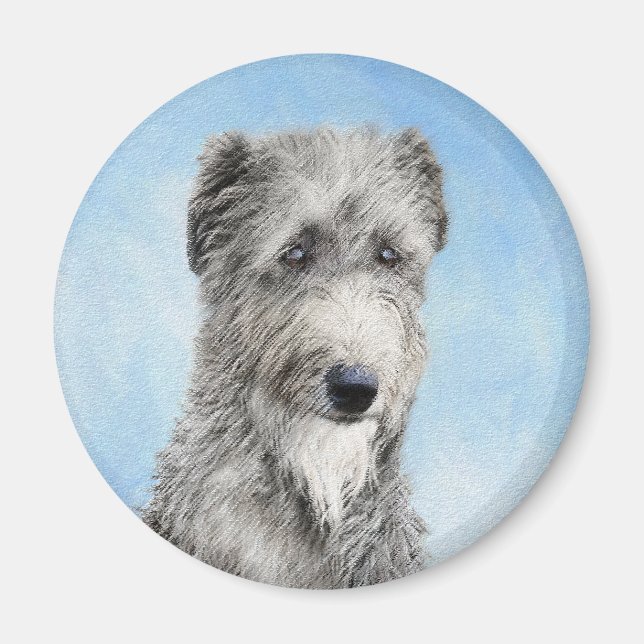 Scottish Deerhound Painting - Niedlich Original Do Magnet (Vorne)