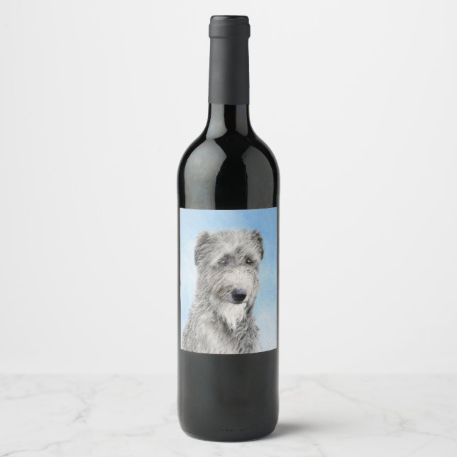 Scottish Deerhound Painting - Niedlich Original Do Weinetikett (Vorderseite)