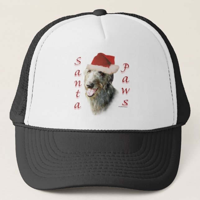 Scottish Deerhound Santa Paws Truckerkappe (Vorderseite)