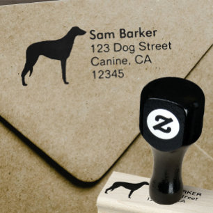 Scottish Deerhound Silhouette Rücksendeadresse Gummistempel
