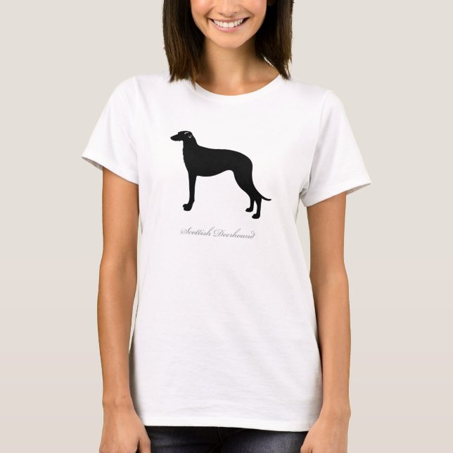 Scottish Deerhound T - Shirt (schwarze Silhouette) (Vorderseite)