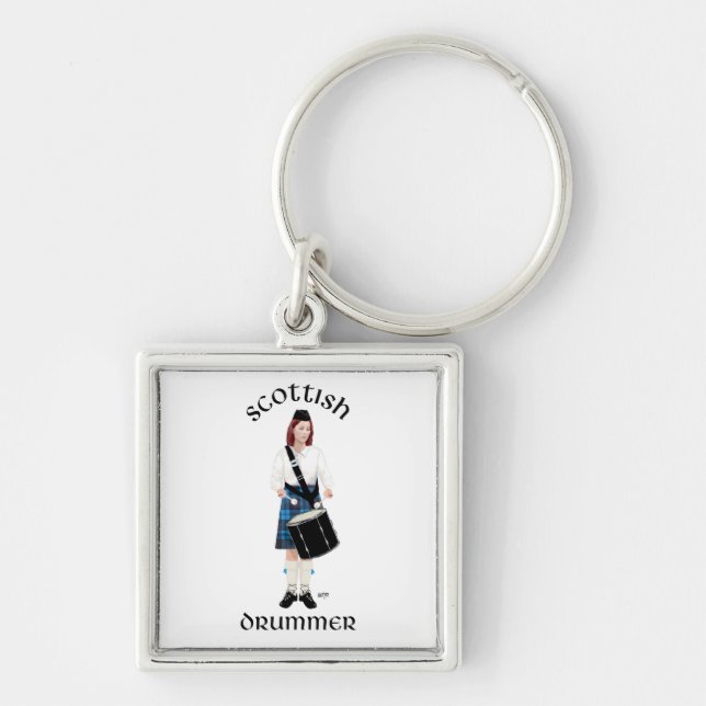 Scottish Drummer - Blue Kilt Schlüsselanhänger (Vorne)
