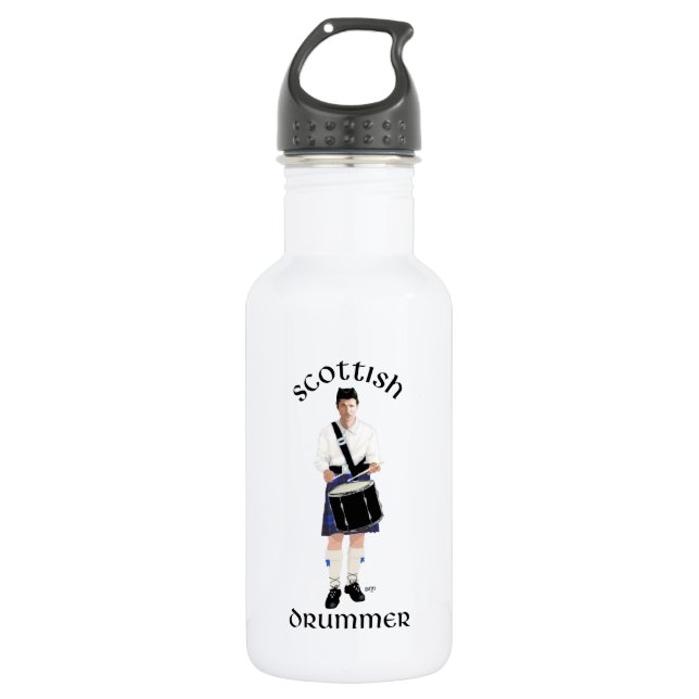 Scottish Drummer - Blue Kilt Trinkflasche (Vorderseite)