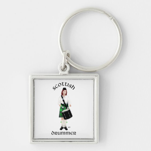 Scottish Drummer - Green Kilt Schlüsselanhänger (Vorne)