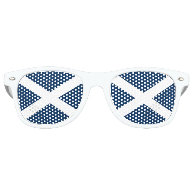 Scottish Flag Fun White Glasses Sonnenbrille (Vorderseite)