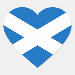 Scottish Flag Heart Sticker