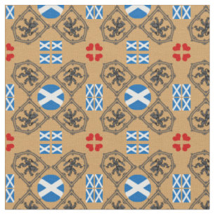Scottish Flag & Lion, Fashion Hearts/Schottland Stoff