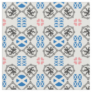 Scottish Flag & Lion, Fashion Hearts/Schottland Stoff