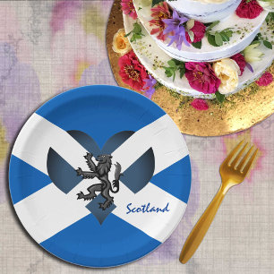 Scottish flag & Lion Heart, Scotland Party /sports Pappteller