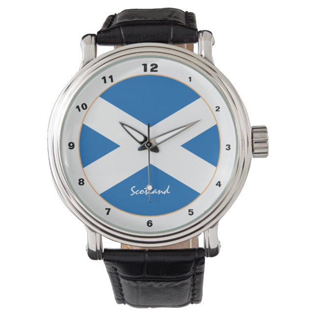 Scottish Flag & Scotland trendy fashion /design Armbanduhr (Vorderseite)