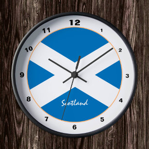 Scottish Flag & Scotland trendy Zuhause / design Runde Wanduhr